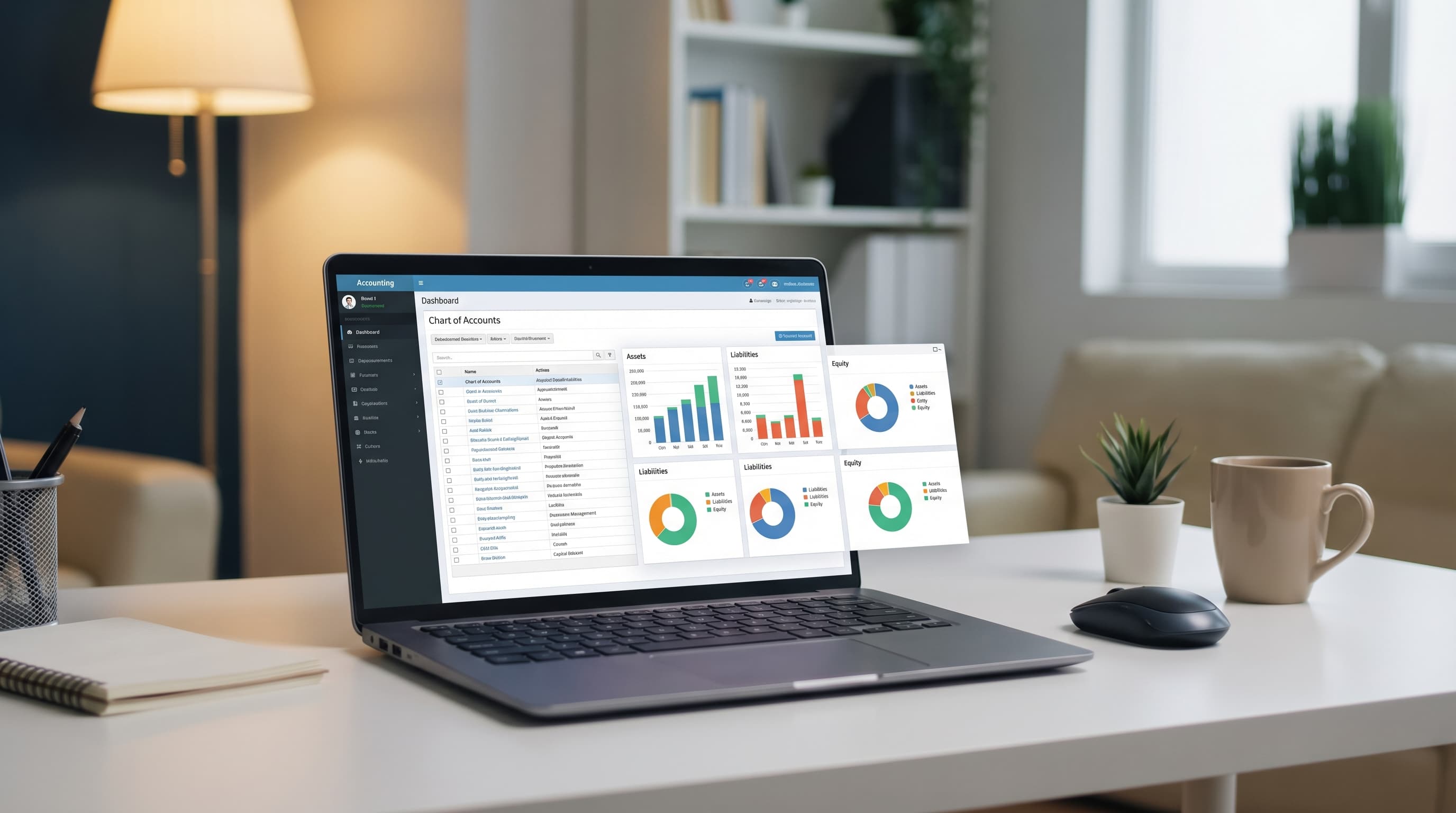 Two professionals reviewing financial records and tax forms in a modern office